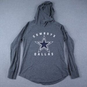 Dallas Cowboys Hoodie Shirt Top Womens Medium Nike NFL Football Gray Long Sleeve